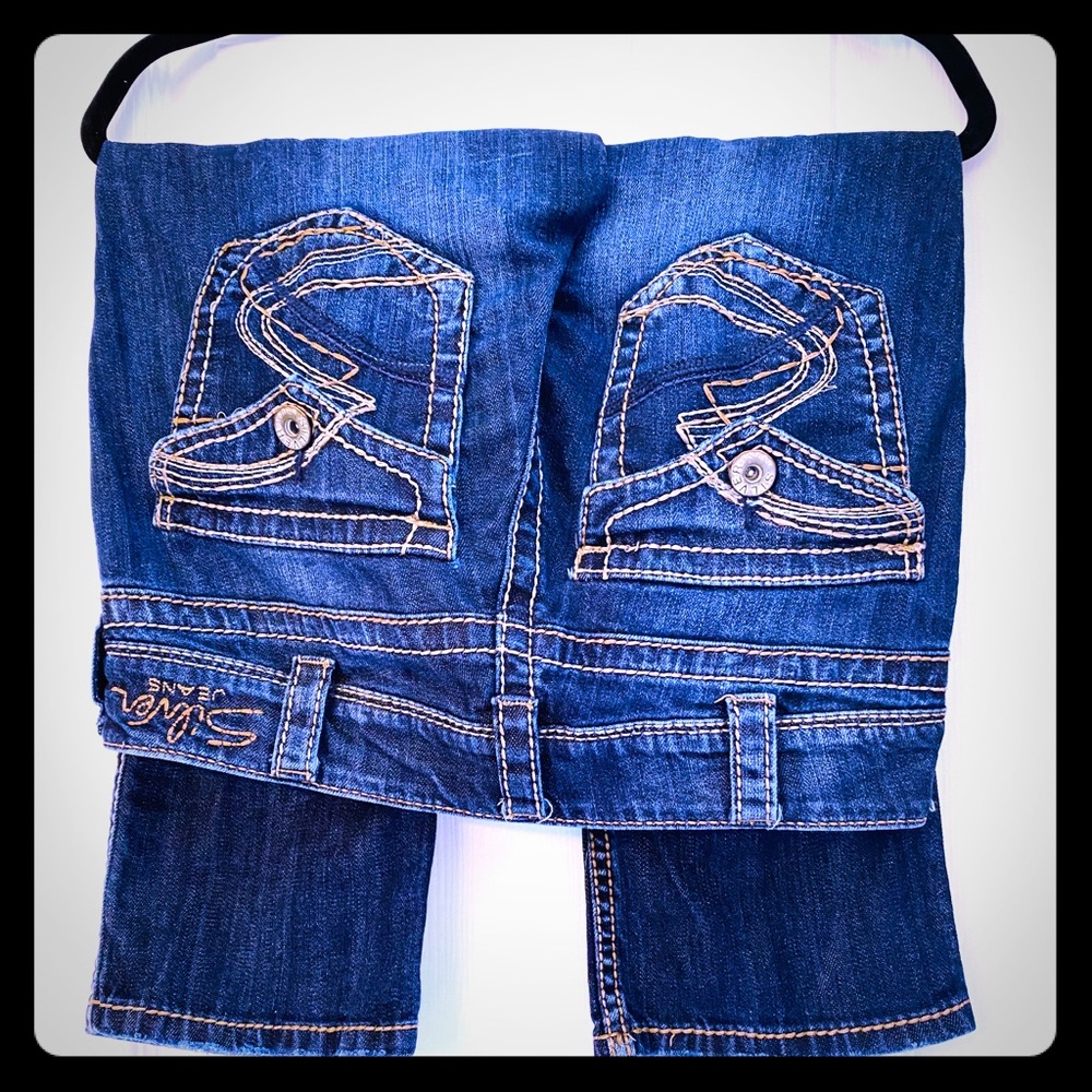 Silver jean capris